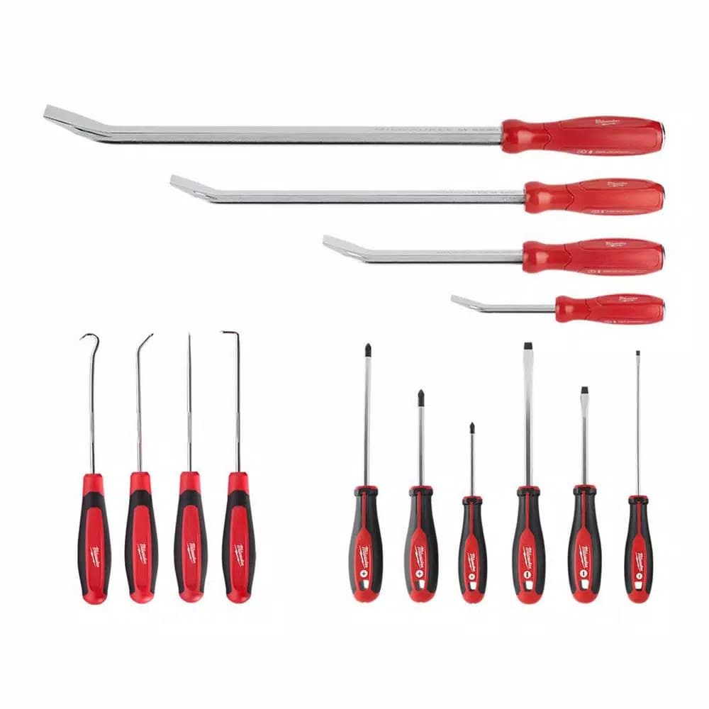 Milwaukee 14-Piece Mechanic Tool Set: Pry Bars, Hook & Pick, and Screwdriver Set