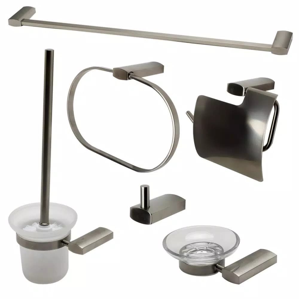 Alfi Brand 6-Piece Brushed Nickel Bath Hardware Set