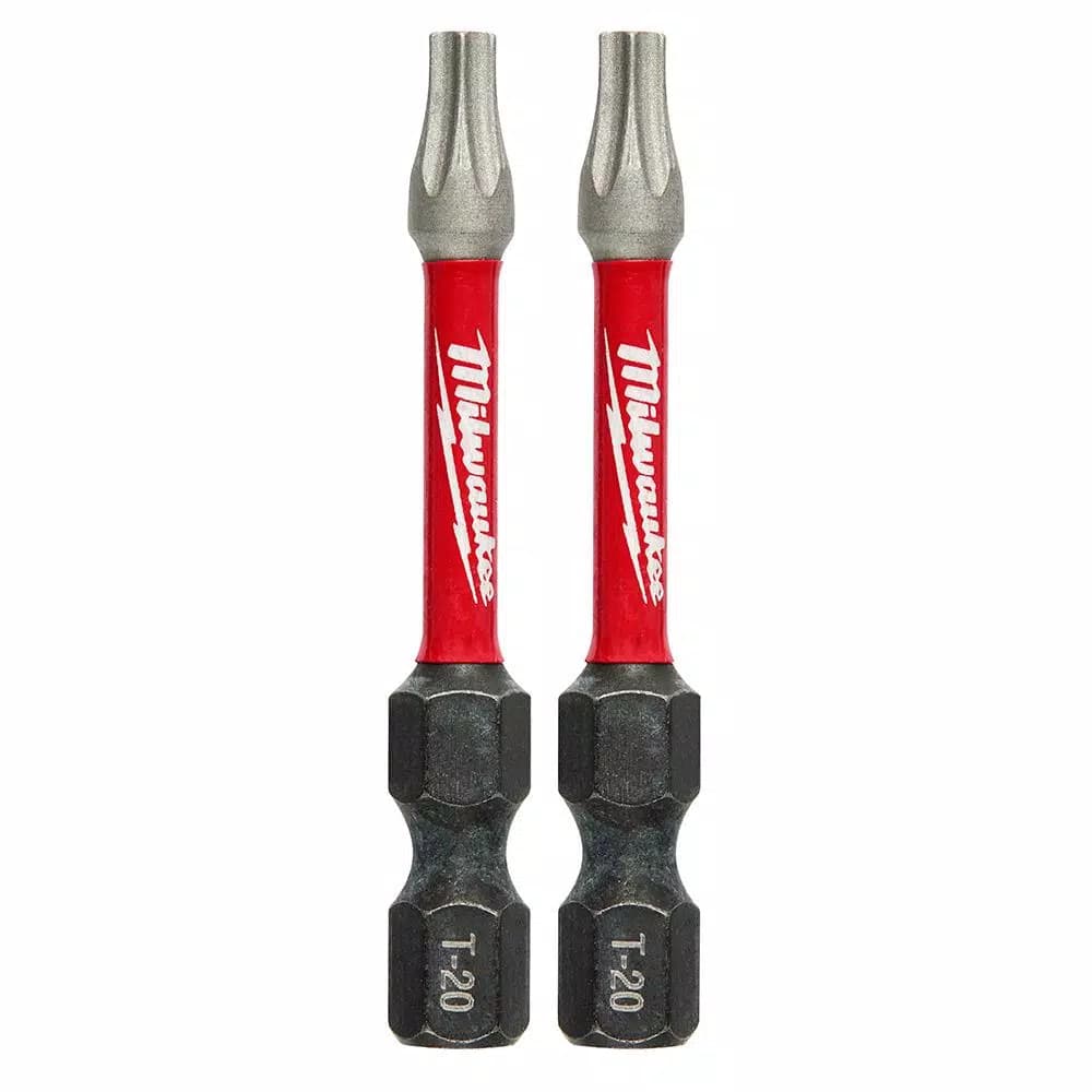 Milwaukee SHOCKWAVE T20 Torx 2 in. High Speed Steel Impact Power Bits (2-Piece)