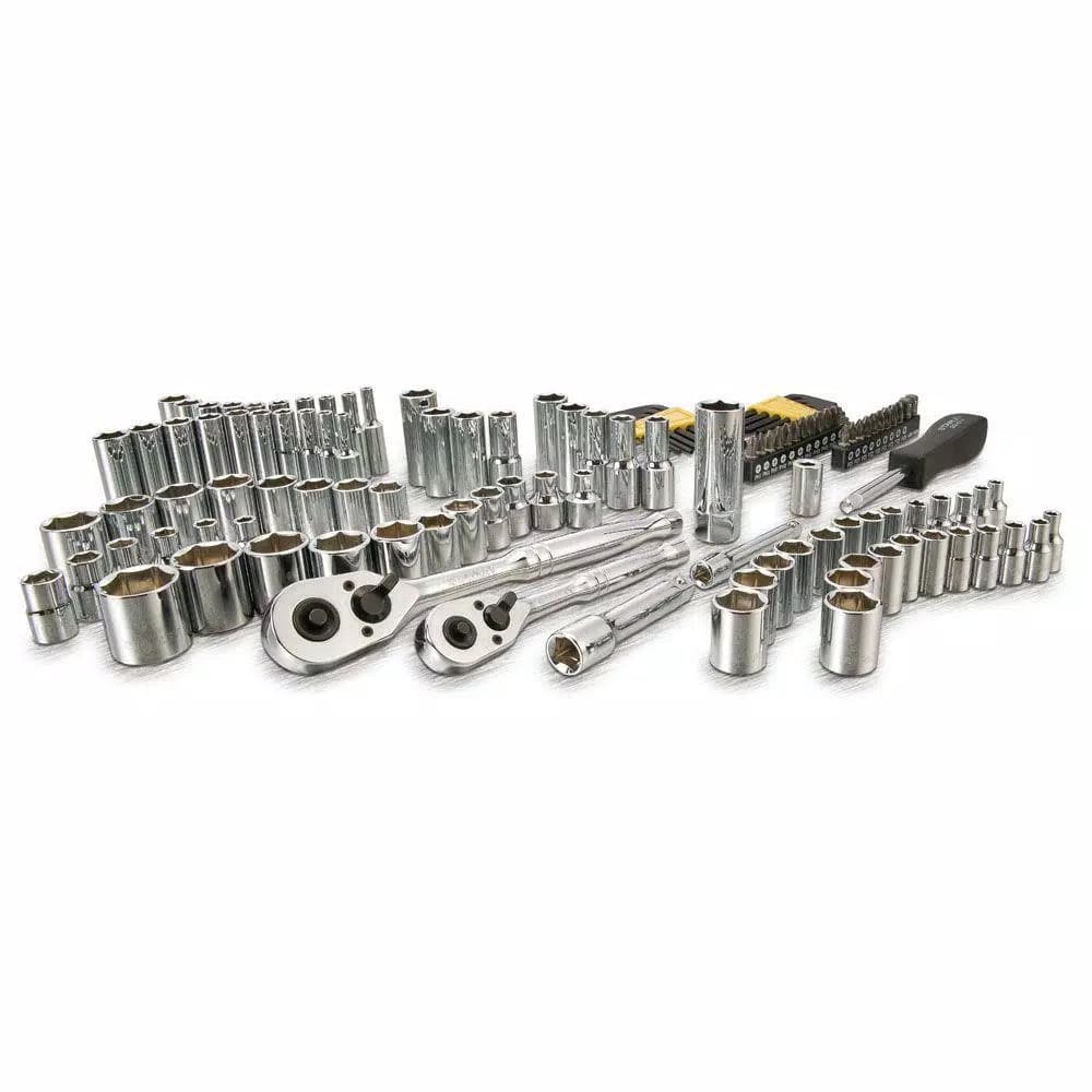 Stanley 123-Piece Socket Set with Ratchets, 3/8 in. and 1/4 in. Drive, Metric and SAE