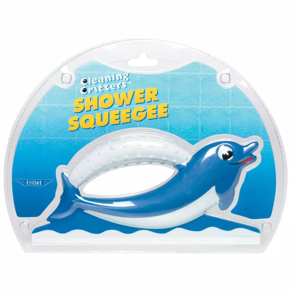 Ettore Cleaning Critters Dolphin Shower Squeegee for Glass and Tile
