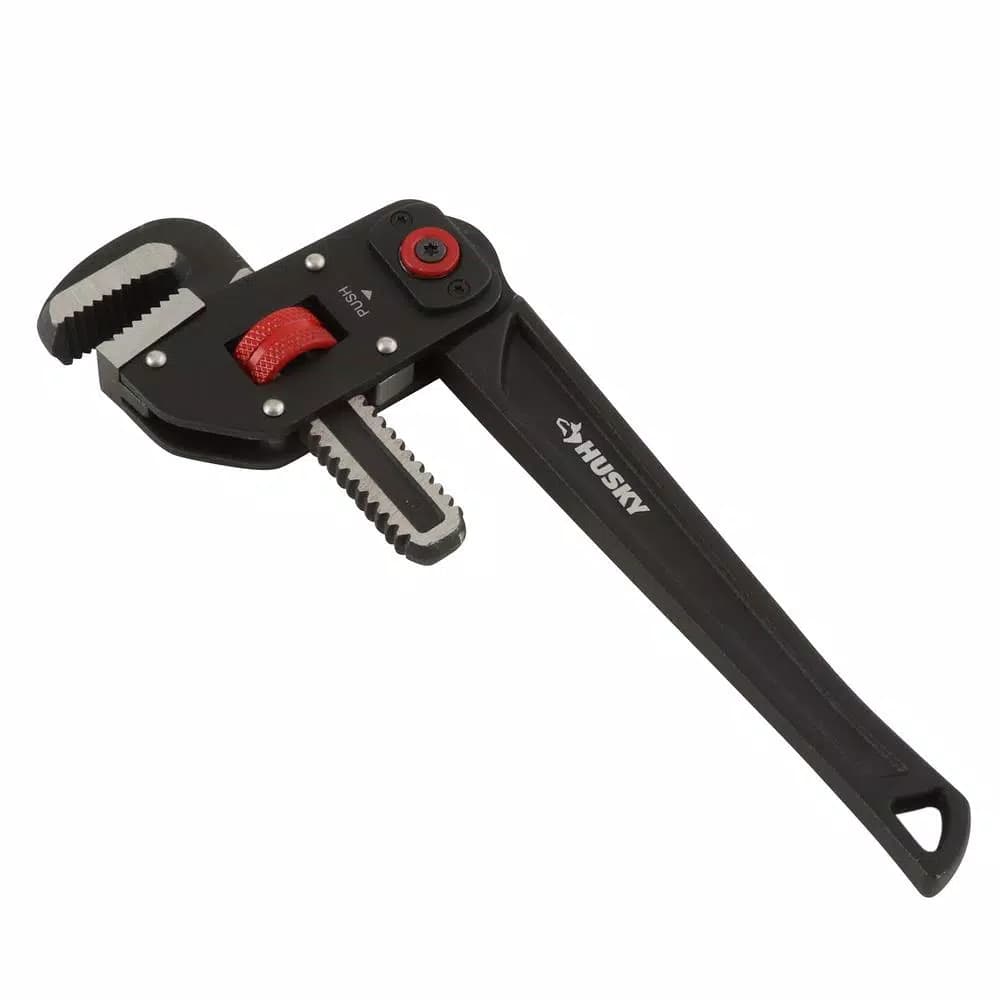 Husky 10 in. Multi-Angle Pipe Wrench with Flex-Head and Aluminum Body