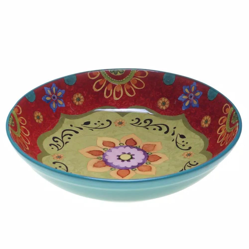 Certified International Tunisian Sunset Hand-Painted Earthenware Serving and Pasta Bowl