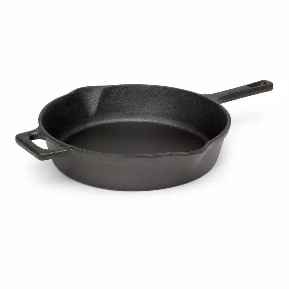 Ecolution Farmhouse 9.5 in. Cast Iron Frying Pan, Pre-Seasoned Black