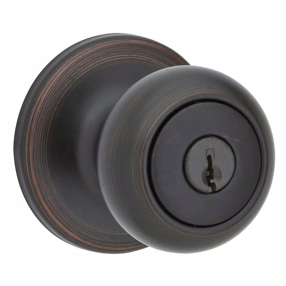 Kwikset Cove Keyed Entry Door Knob, Venetian Bronze