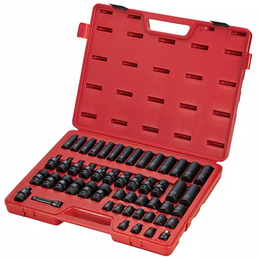 SUNEX TOOLS 3/8 in. Drive Metric Impact Socket Set, 51-Piece CR-MO Alloy Steel Set