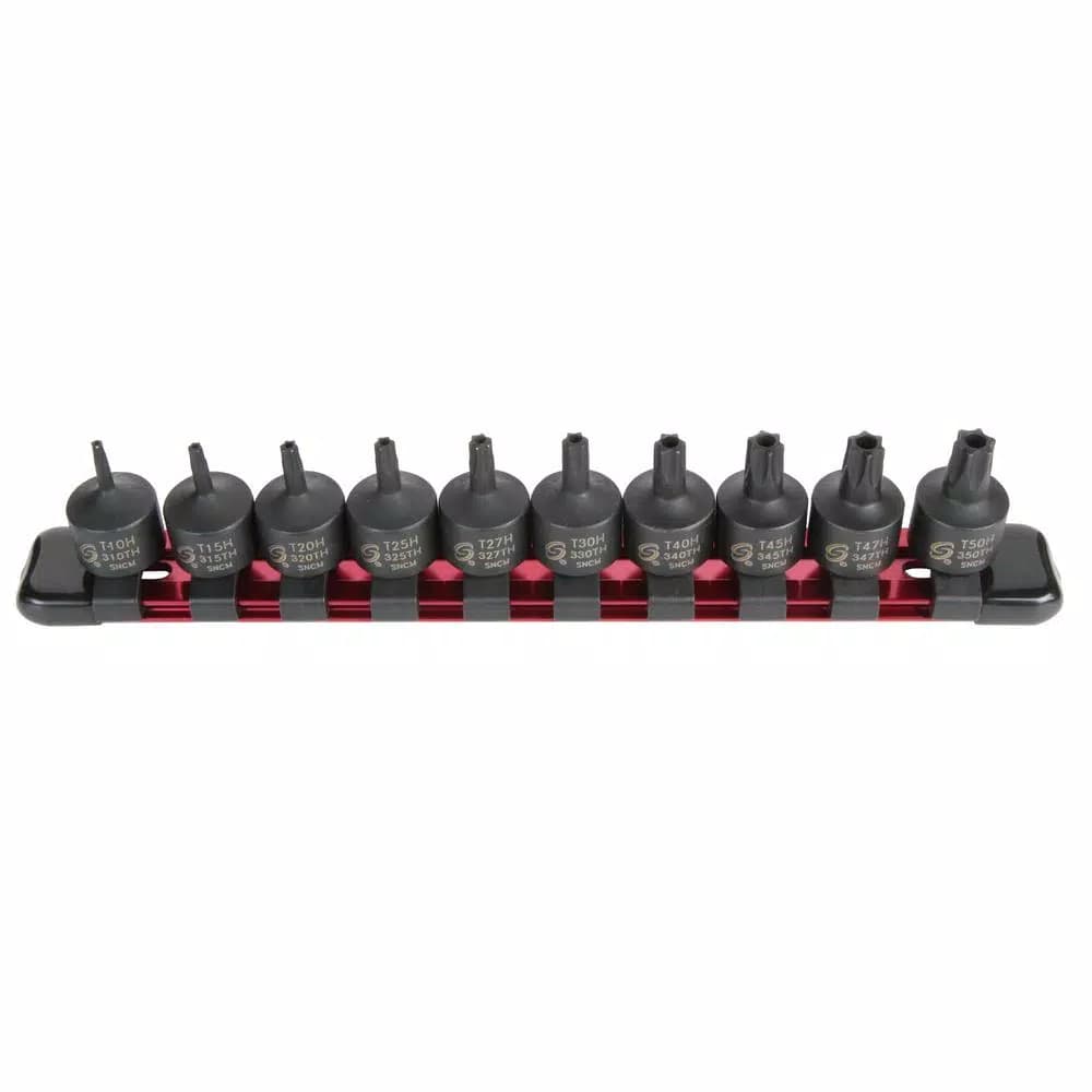 SUNEX TOOLS 3/8 in. Drive Stubby Tamperproof Impact Star Bit Set, 10-Piece