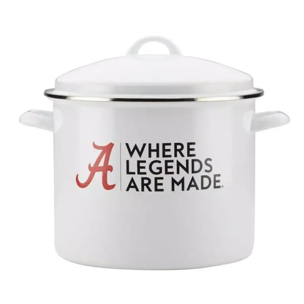 College Kitchen Collection University of Alabama Crimson Tide 12 Qt. Enamel-on-Steel Nonstick Stock Pot with Lid, Crimson