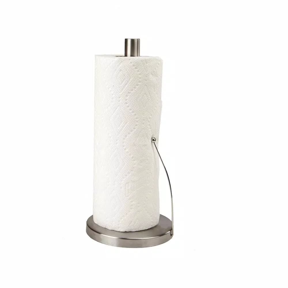 Mind Reader Stainless Steel Free Standing Paper Towel Holder - Heavy Base Silver