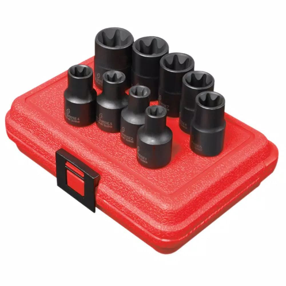 Sunex Tools 1/2 in. Drive External Star Impact Socket Set, 9-Piece
