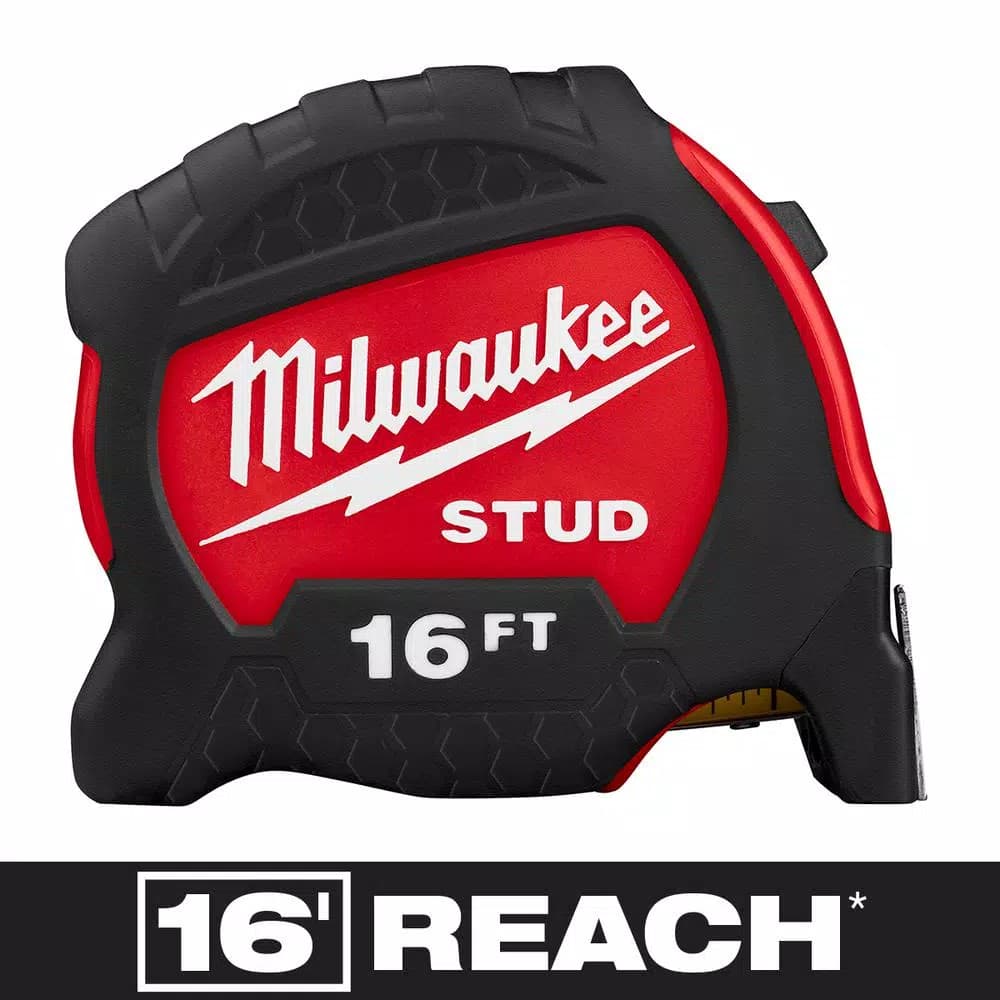 Milwaukee Gen II STUD Tape Measure, 16 ft. with 17 ft. Reach, EXO360 Blade Technology