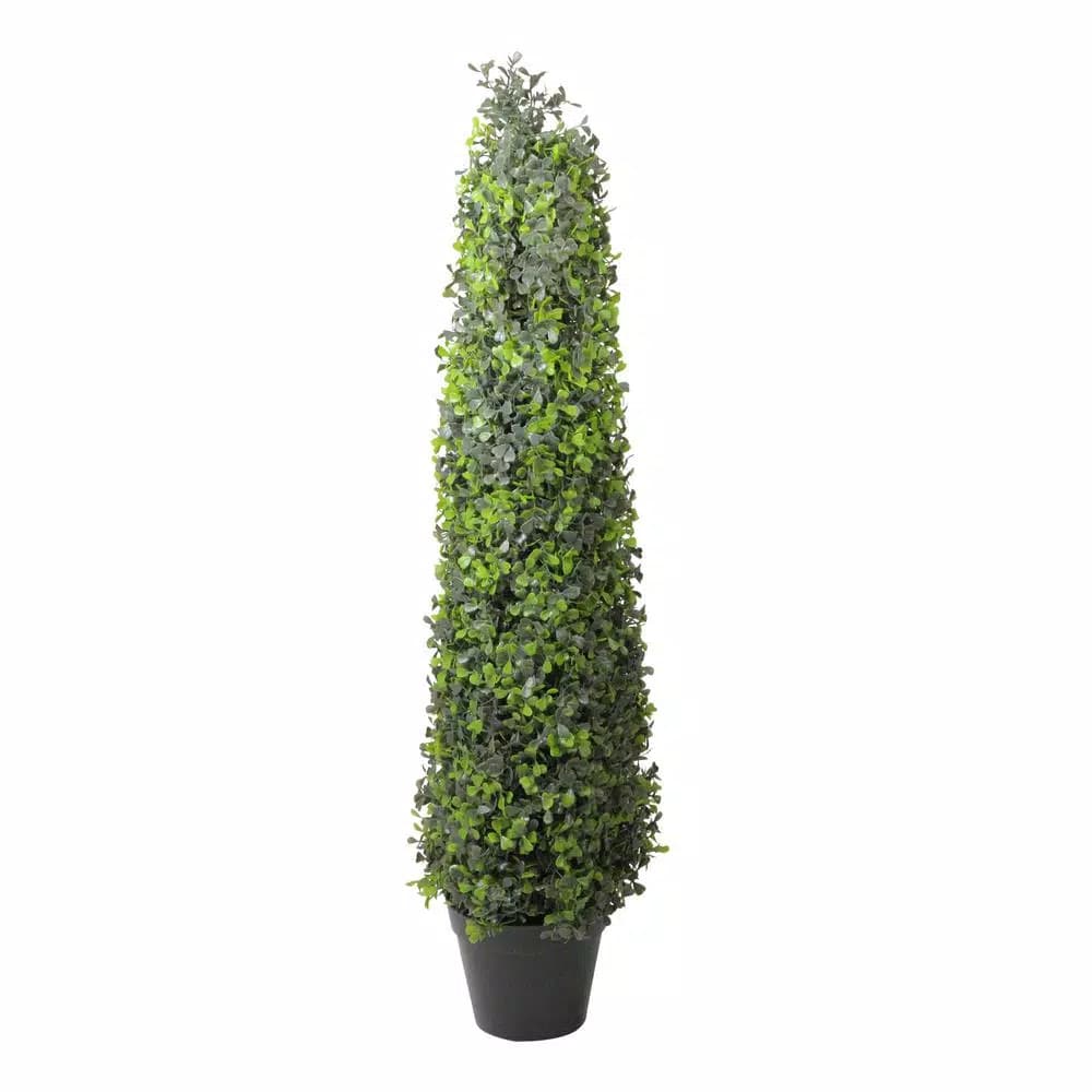 Northlight 36 in. Potted Artificial 2-Tone Boxwood Topiary Tree, Green