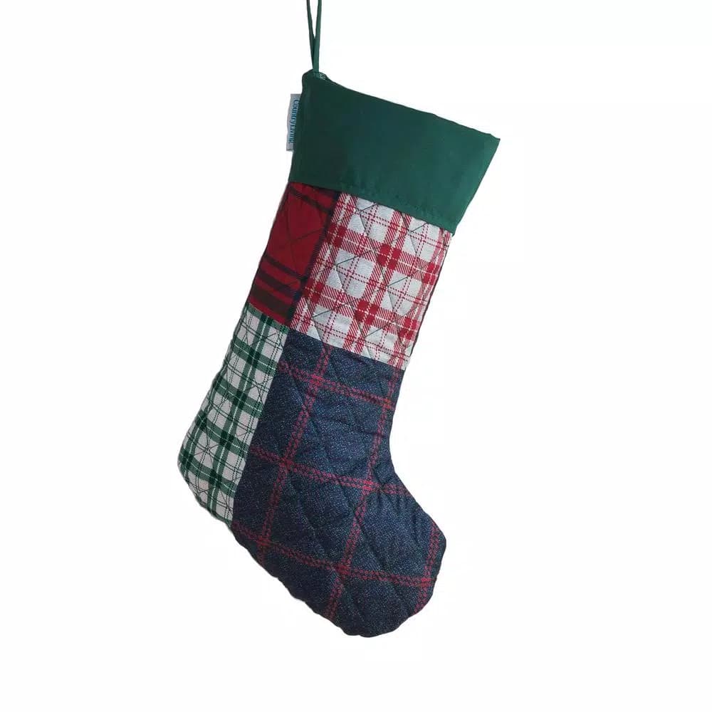 Country Living Knox Plaid Multi-Colored Microfiber Christmas Stocking, 17.5 in.