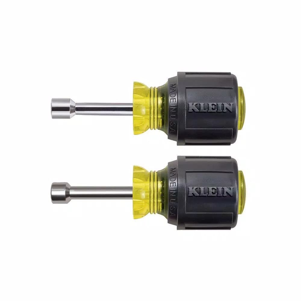 Klein Tools 2-Piece Stubby Magnetic Tip Nut Driver Set with Cushion Grip Handles