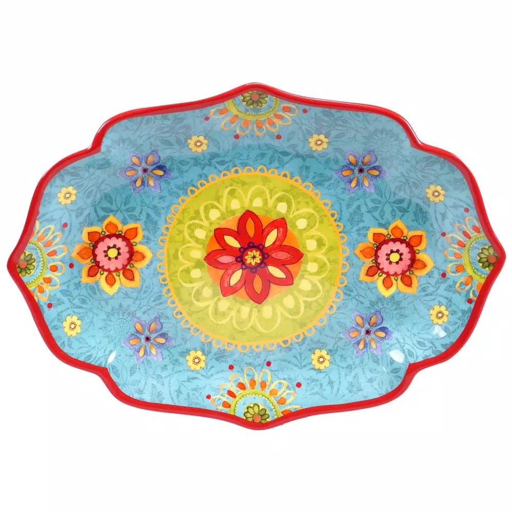 Certified International Tunisian Sunset Oval Platter, Hand-Painted Earthenware