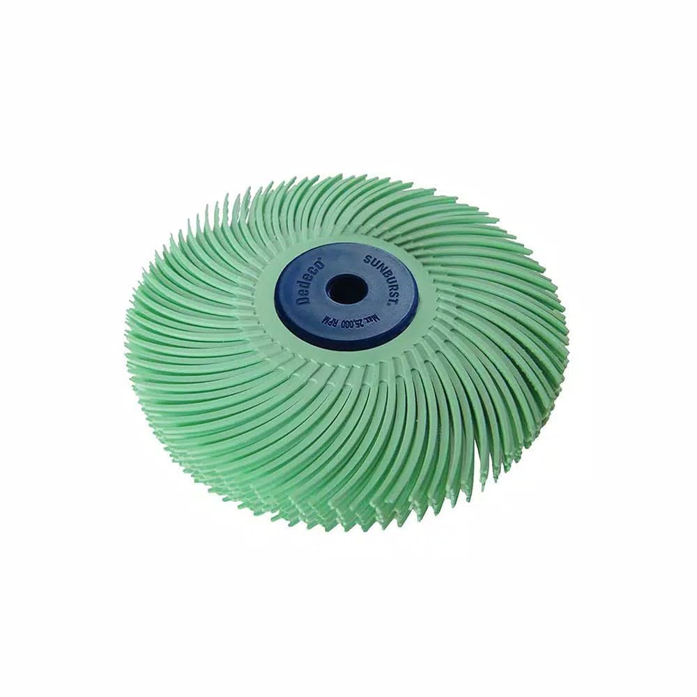 Dedeco Sunburst 3 in. 6-Ply Radial Discs 1/4 in. 1 Mic U-Fine Arbor Thermoplastic Polishing Tool