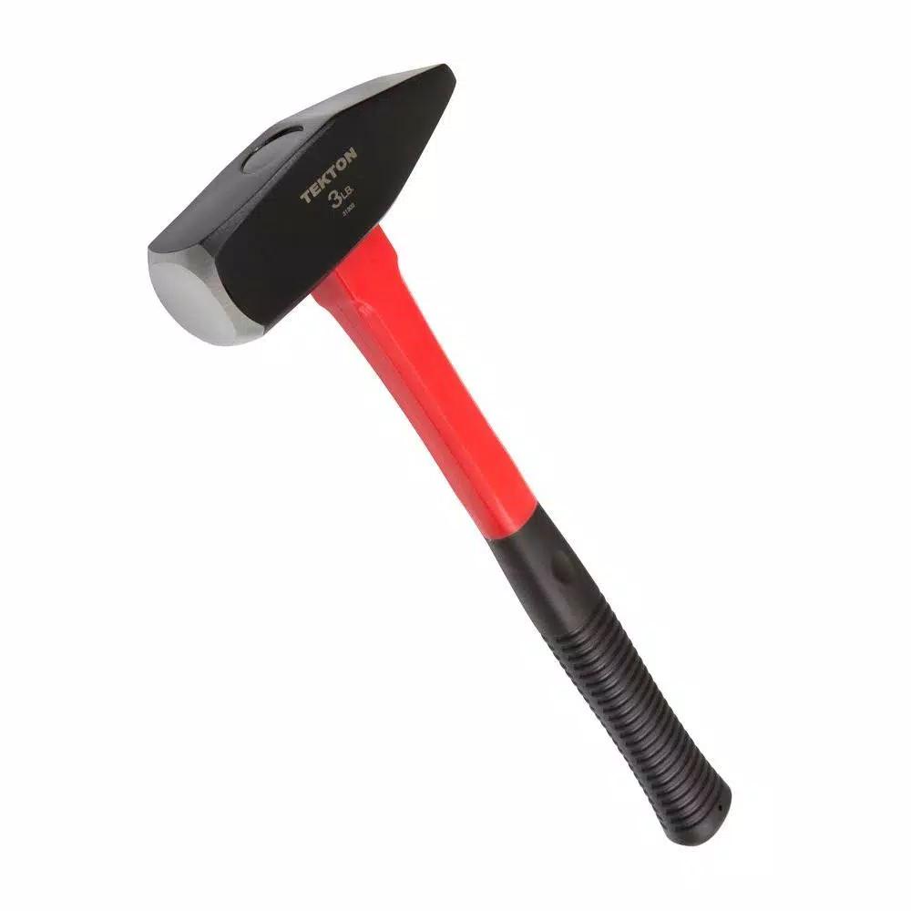 TEKTON 3 lb. Cross Peen Hammer with Fiberglass and Rubber Grip