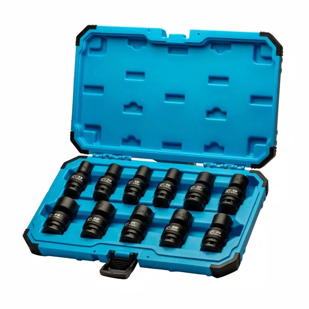 Capri Tools 1/2 in. Drive Metric Universal Impact Socket Set, 11-Piece
