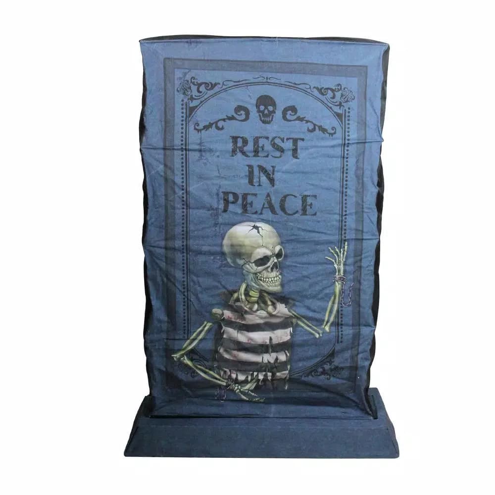 Northlight 36 in. LED Lighted RIP Tombstone Halloween Outdoor Decoration with Skeleton
