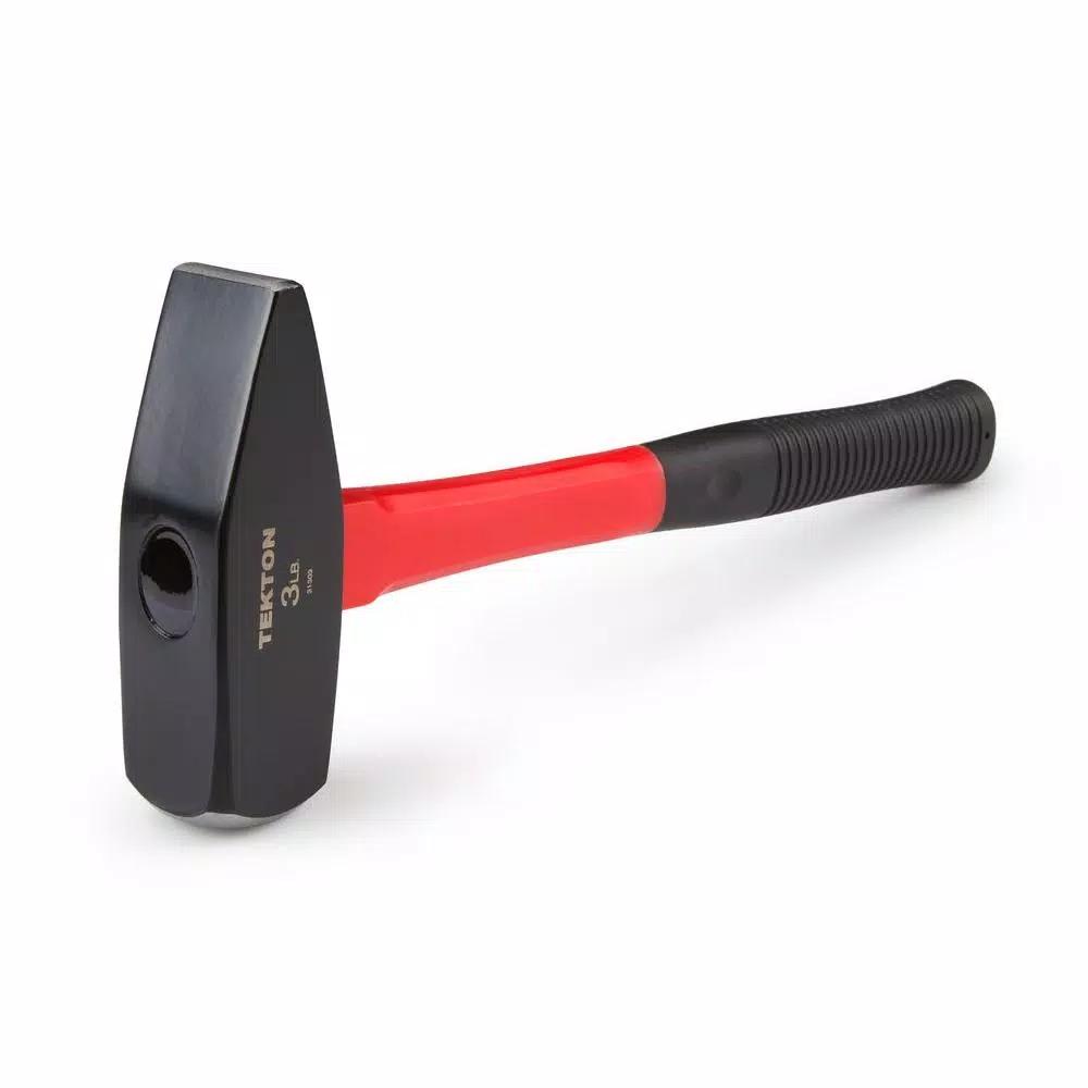 TEKTON 3 lb. Cross Peen Hammer with Fiberglass and Rubber Grip