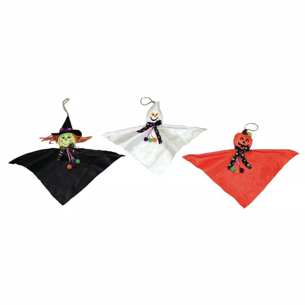 Worth Imports 12 in. Halloween Hanging Ghost, Witch, and Pumpkin Decor Set (Pack of 12)