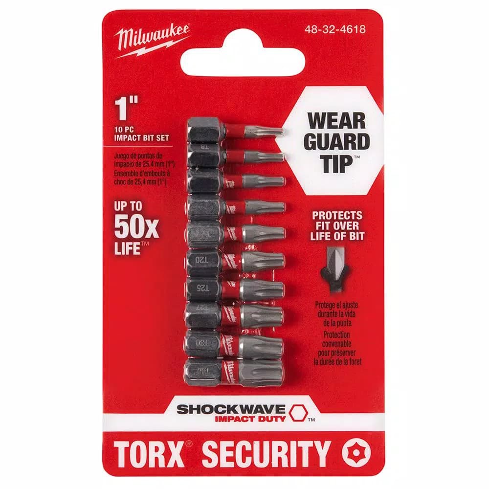 Milwaukee Shockwave Impact Duty Steel Torx Security Bit Set, 10-Piece