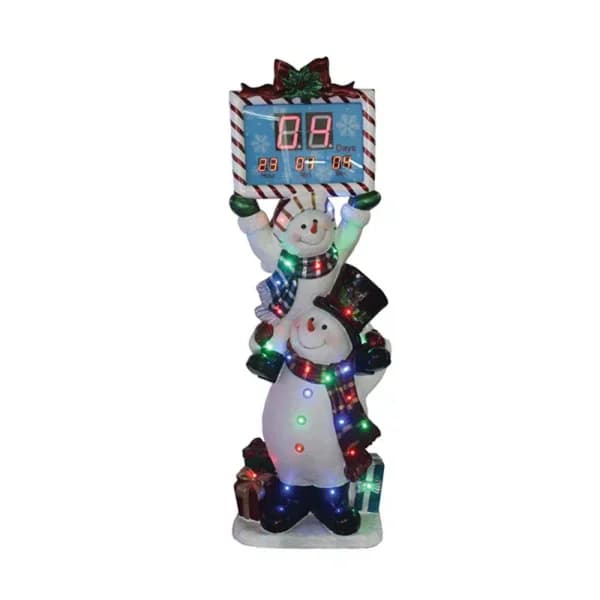 Santa's Workshop 63 in. Snowman Christmas Countdown LED Musical Sculpture