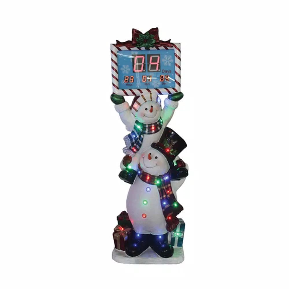 Santa's Workshop 63 in. Snowman Christmas Countdown LED Musical Sculpture