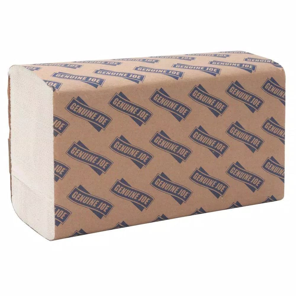 Genuine Joe 9.5 in. x 9.1 in. White Multi-Fold Paper Towels, 250 Sheets per Pack