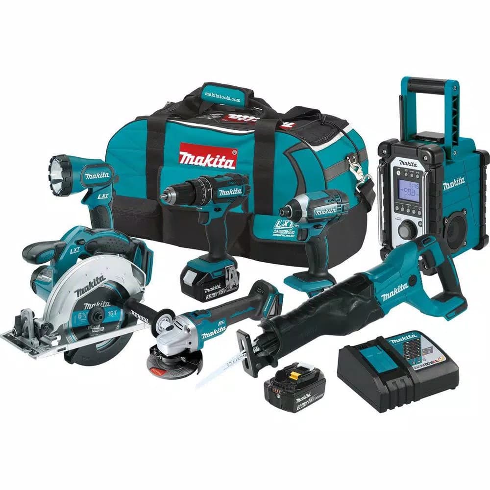 Makita 18V LXT Lithium-Ion Cordless 7-Piece Combo Kit (3.0Ah)