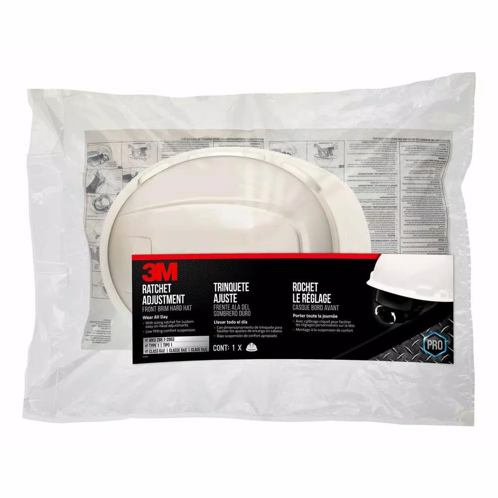 3M White Non-Vented Hard Hat with 4-Point Ratchet Adjustment