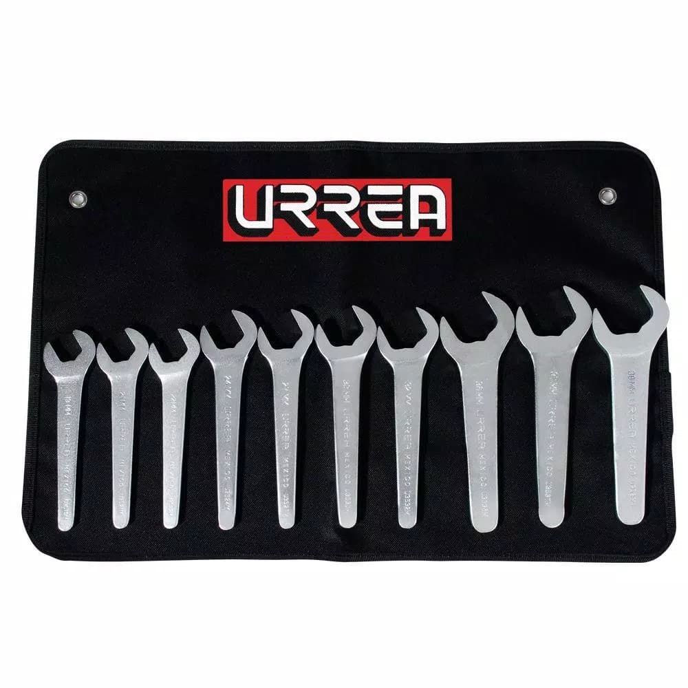 URREA 10-Piece Metric Service Wrench Set, 19mm to 38mm