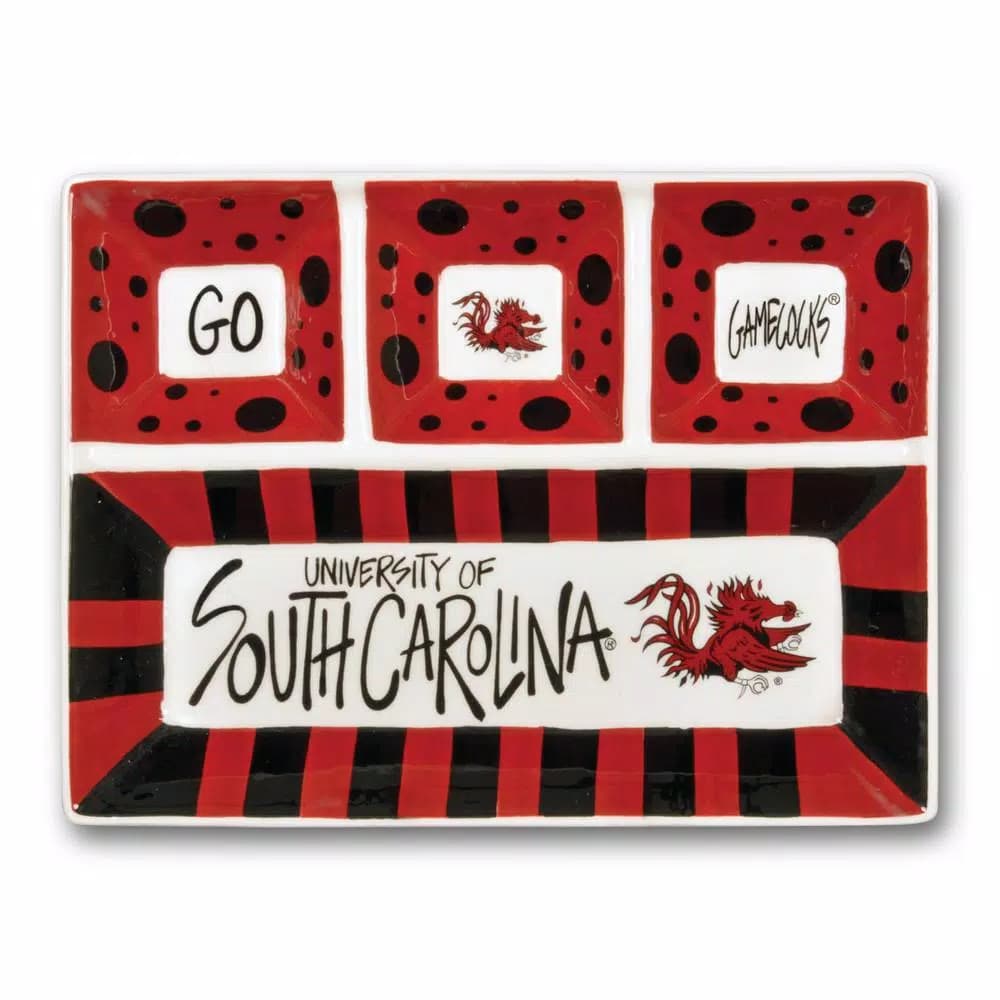 Magnolia Lane South Carolina NCAA Officially Licensed 4-Section Ceramic Tailgating Serving Platter