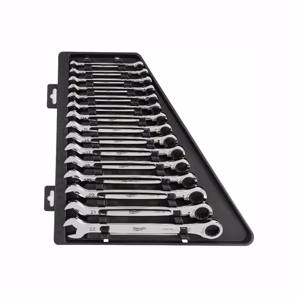 Milwaukee 15-Piece Metric Ratcheting Combination Wrench Set