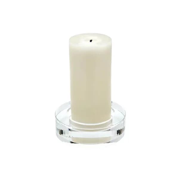 Titan Lighting Fluted Crystal Candle Holder Set of 2 - Hand-Cut Glam Decor