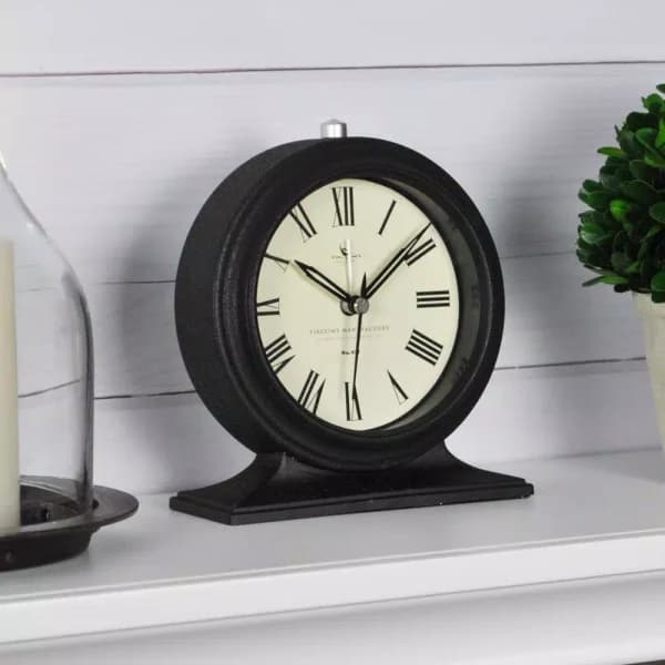FirsTime Antollini 5 in. Analog Tabletop Clock - Black