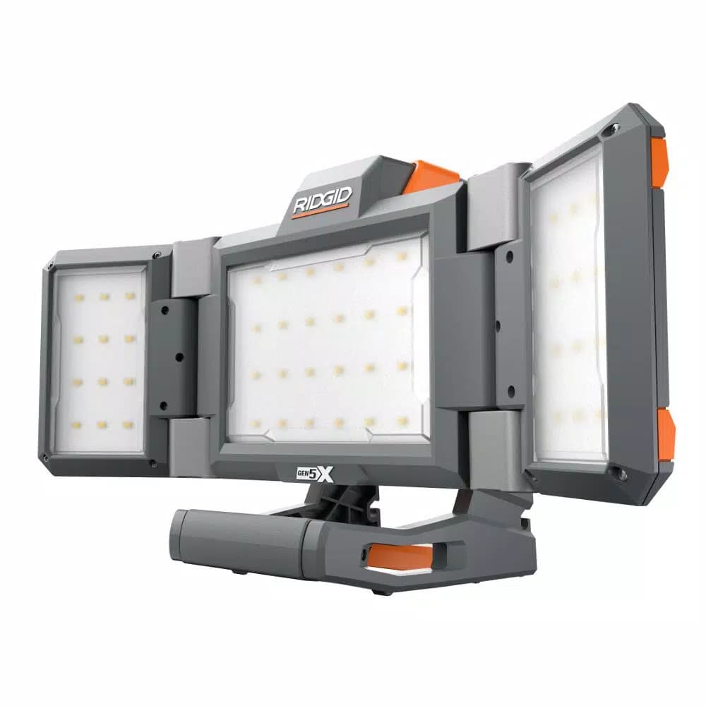 RIDGID 18V Hybrid Folding Panel LED Work Light, 2500 Lumens