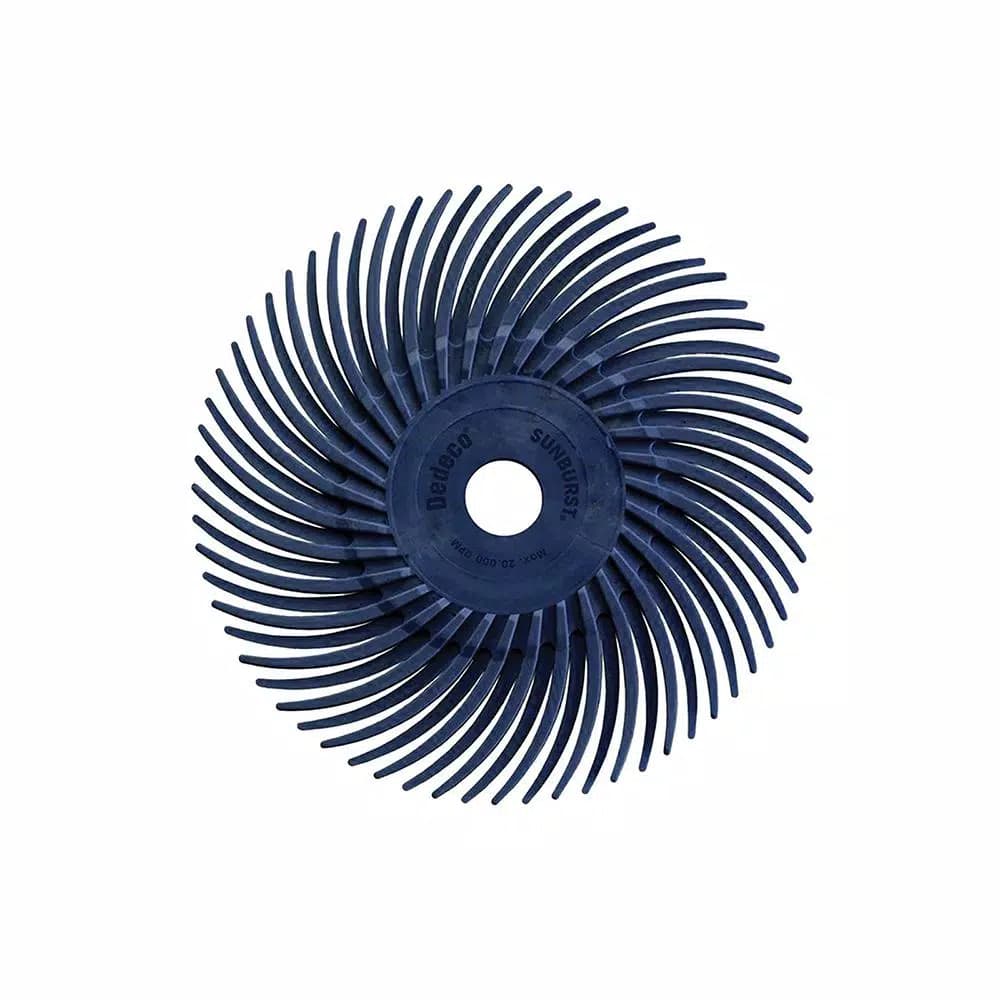 Dedeco Sunburst 3 in. Radial Discs 400-Grit 3/8 in. Arbor Fine Thermoplastic Polishing Tool (12-Pack)