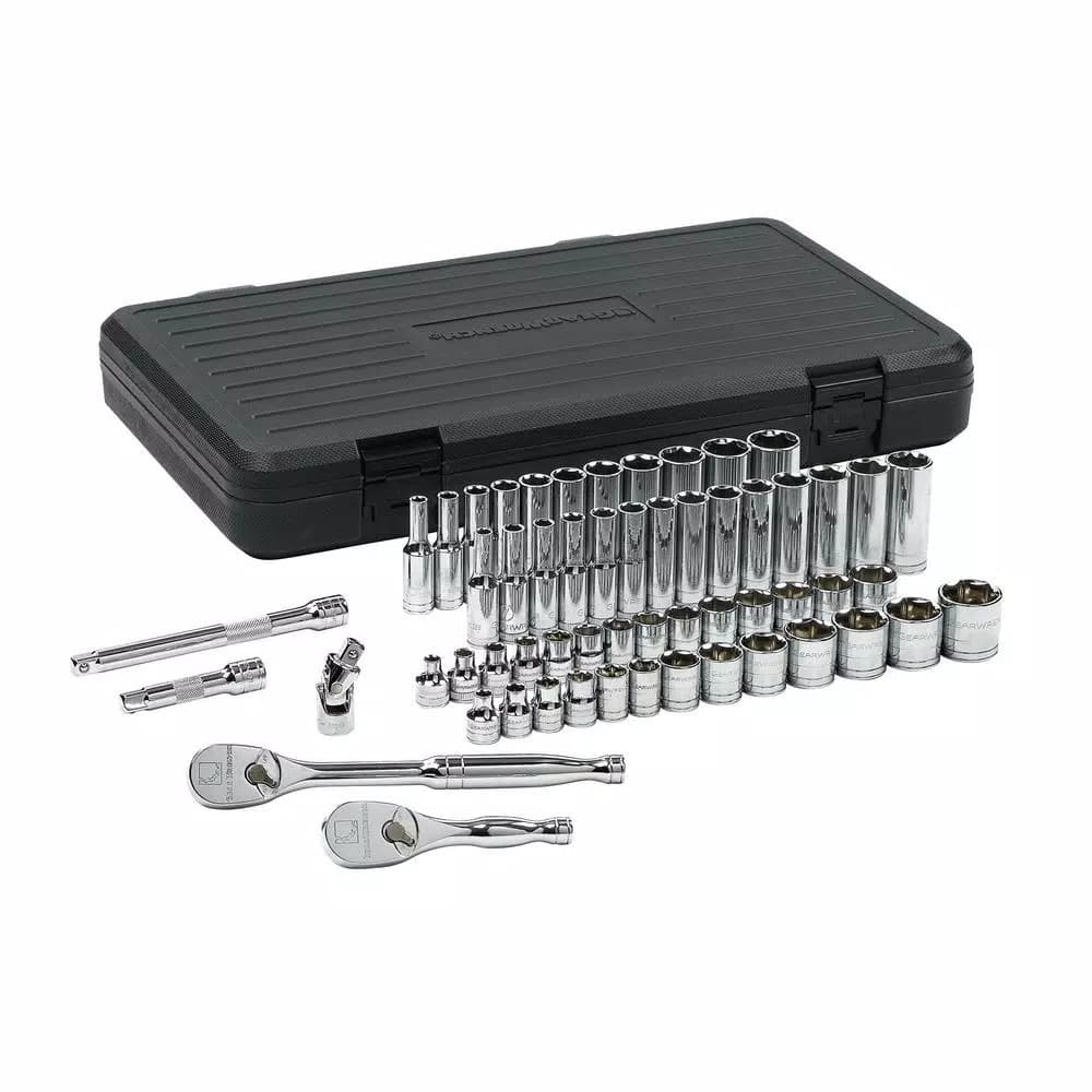 GEARWRENCH 57-Piece 3/8 in. Drive 6-Point SAE/Metric Ratchet and Socket Set