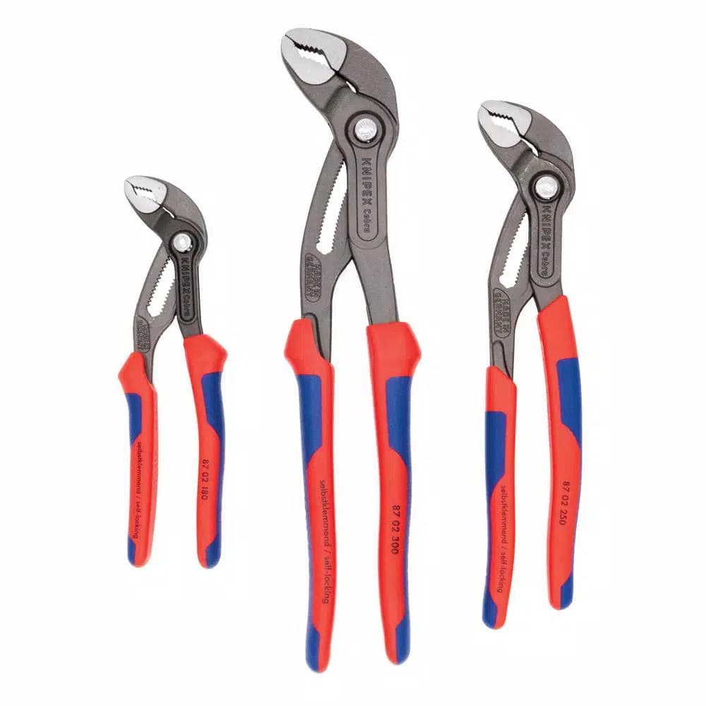 KNIPEX 3-Piece Cobra Pliers Set with Comfort Grip, Made in Germany