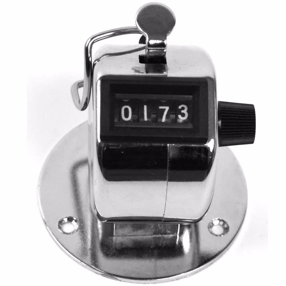 Stalwart Manual Tally Counter Clicker with Metal Casing and 4-Digit Display