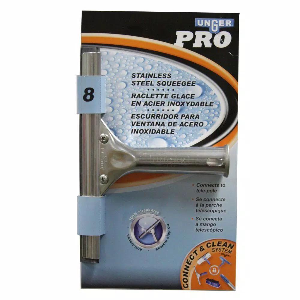 Unger Pro 8 in. Window Squeegee with Stainless Steel Handle