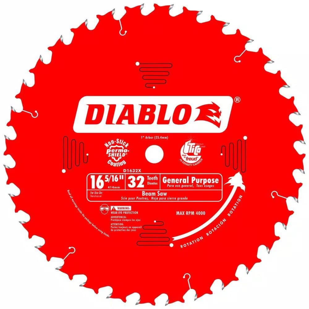 Diablo 16-5/16 in. 32-Tooth General Purpose Beam Saw Blade, 1 in. Arbor