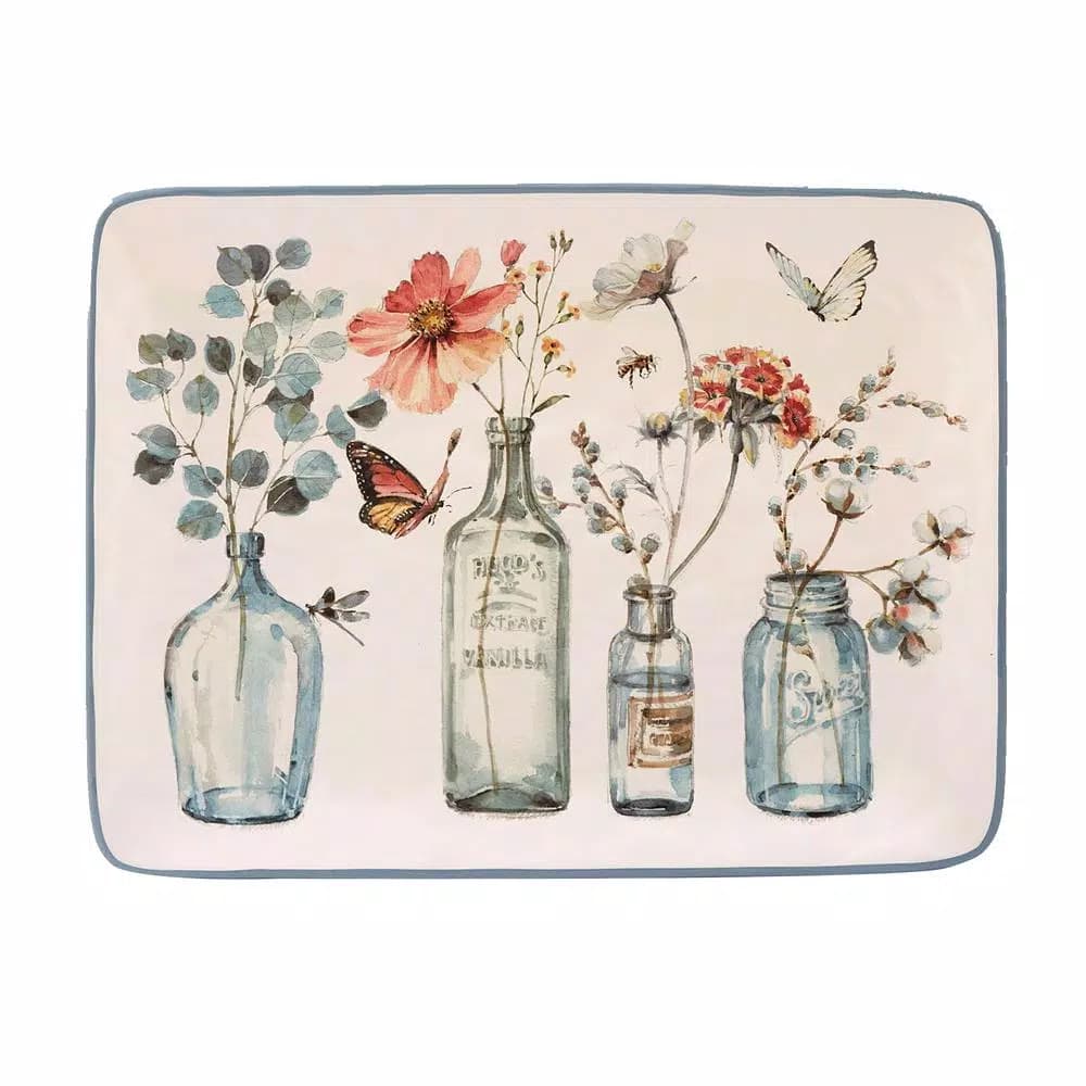 Certified International Country Weekend 16 x 12 in. Ceramic Rectangular Platter, Multi-Colored