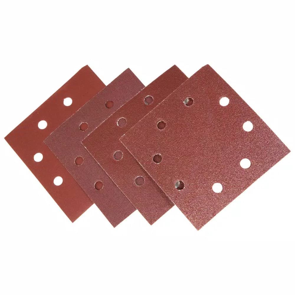 WEN 1/4-Sheet Sandpaper Assorted Grits Hook-and-Loop Sanding Sheets, 12-Pack