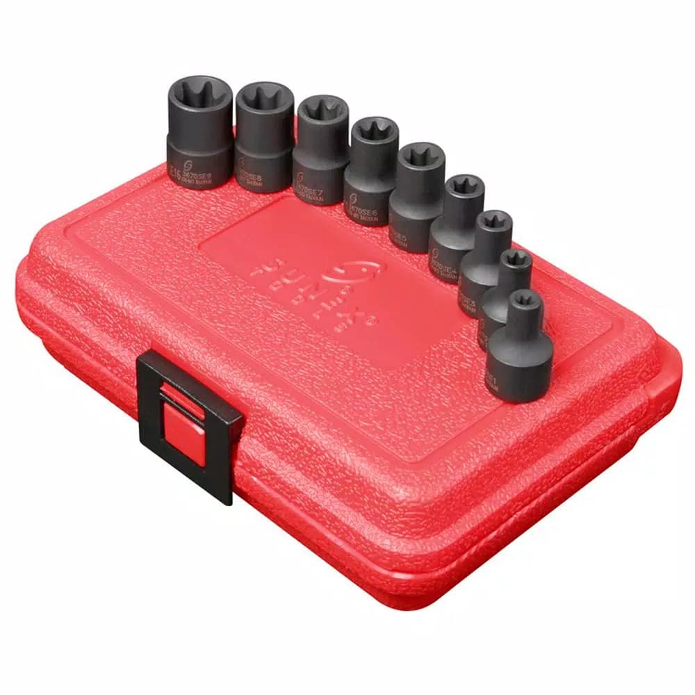 SUNEX TOOLS 3/8 in. Drive 9-Piece External Star Impact Socket Set, Metric, Cr-Mo Alloy Steel