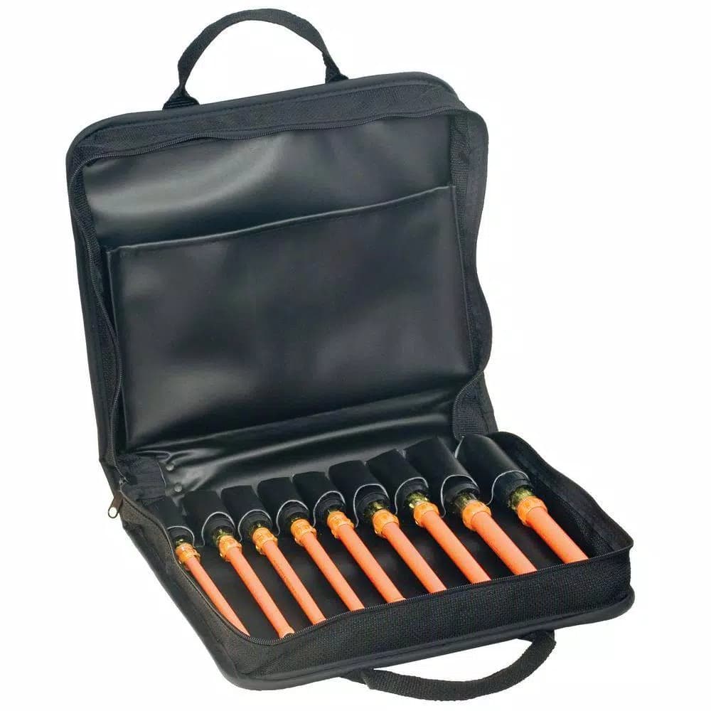 Klein Tools 9-Piece Insulated Nut Driver Set with Cushion Grip Handles and Nylon Case
