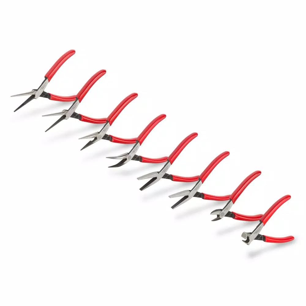 TEKTON 8-Piece Mini Pliers Set with Needle Nose, Long Nose, and Cutting Pliers
