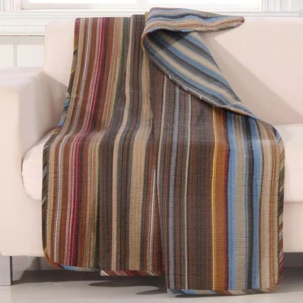 Greenland Home Fashions Durango Multi Color Quilted Cotton Throw Blanket, Southwestern Farmhouse Style
