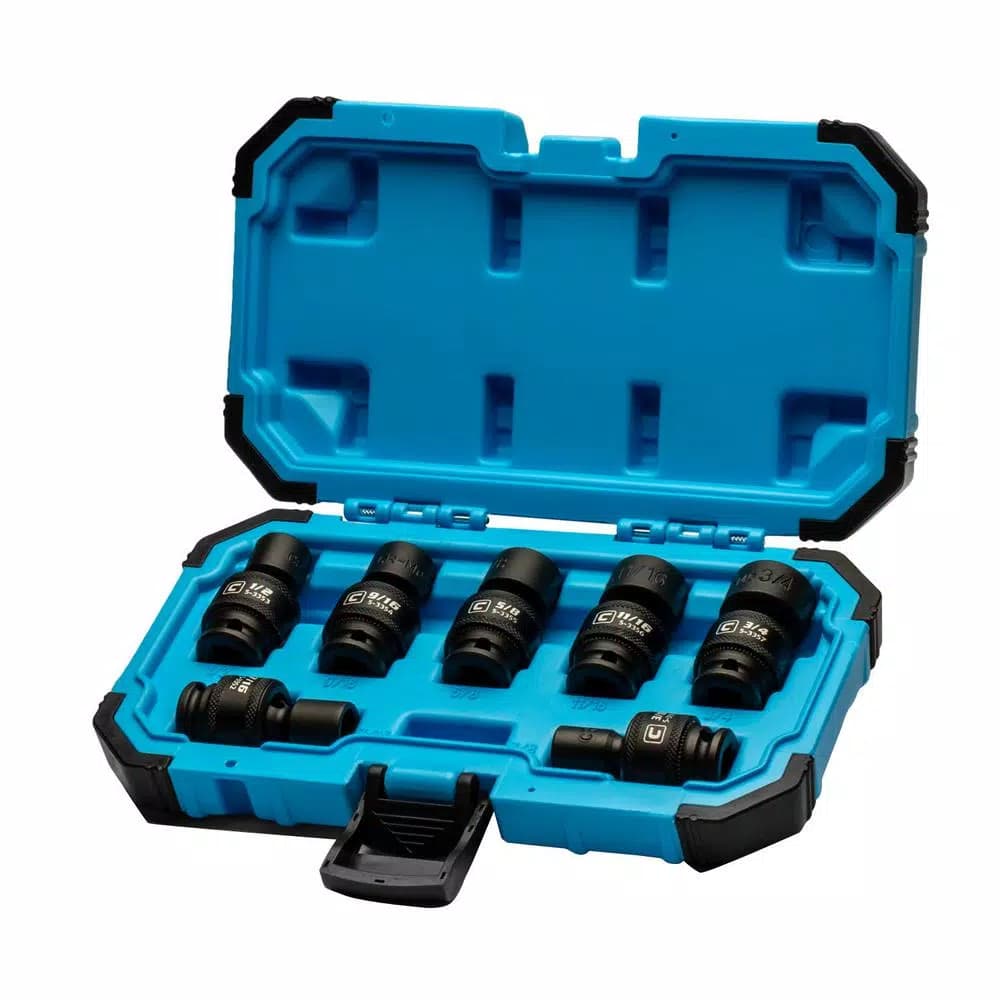 Capri Tools 3/8 in. Drive SAE Universal Impact Swivel Socket Set, 7-Piece
